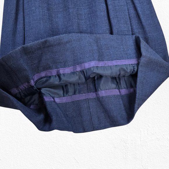 1950s Vintage Adele Simpson Navy Tweed Cape Dress – Union Made Size 6 USA - Picture 7 of 16